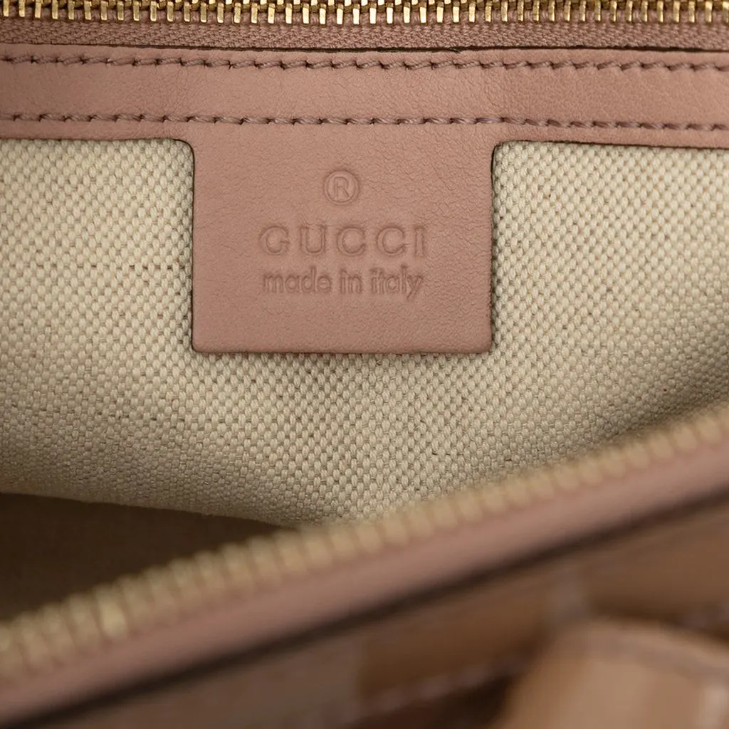 Gucci Small Microguccissima Patent Nice Satchel Beige Leather Very good - Box View