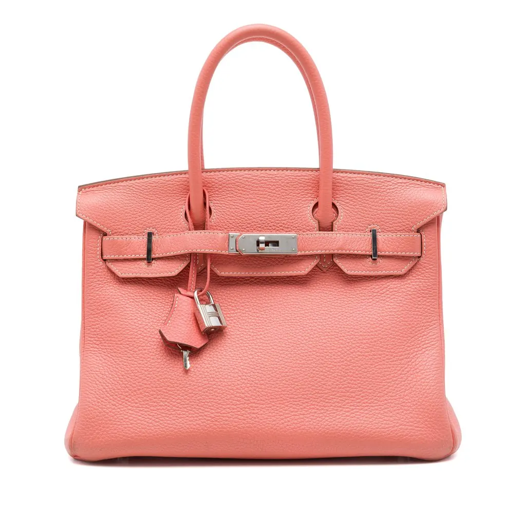 Hermès Clemence Birkin Retourne 30 Orange Leather Very good - Front View