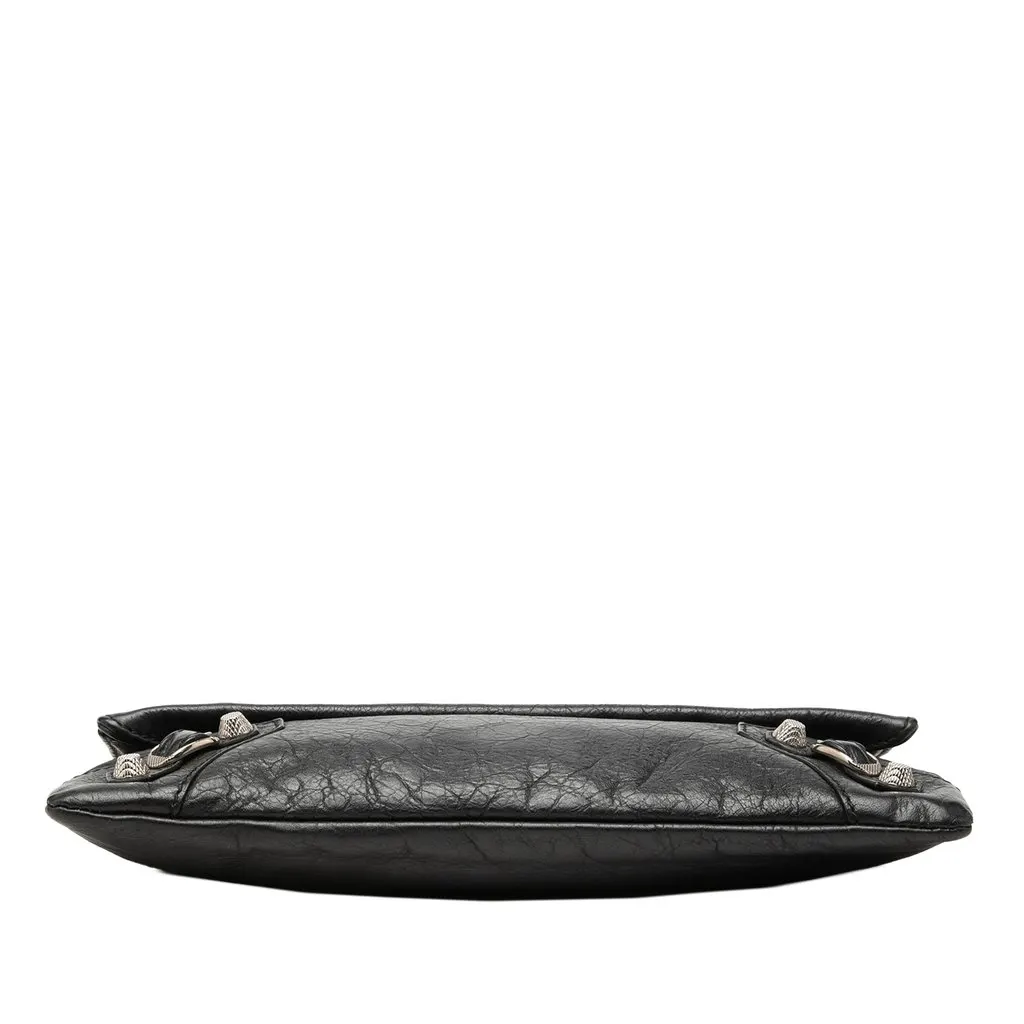 Balenciaga Lambskin Motocross Giant 12 Envelope Clutch Black Leather Good - Inside View