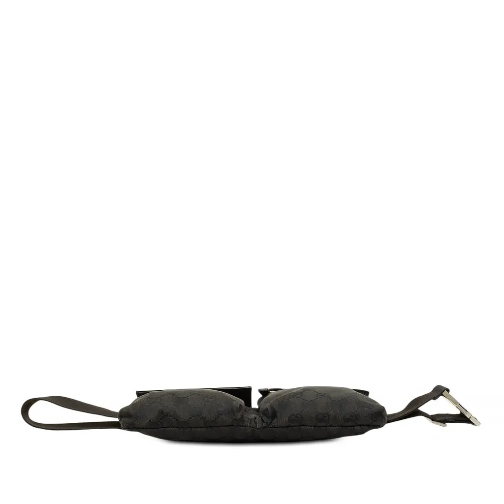 Gucci GG Canvas Double Pocket Belt Bag Black Canvas Very good - Inside View