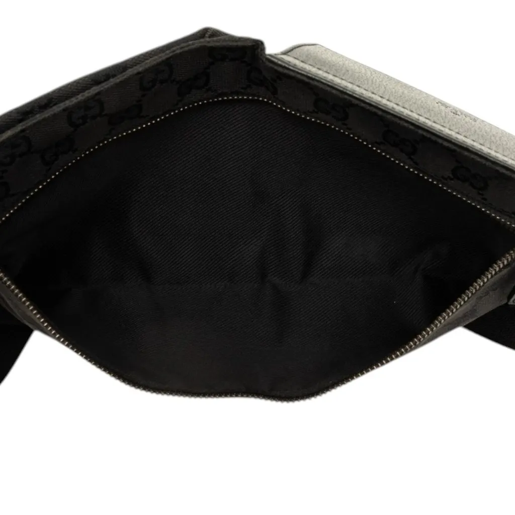 Gucci GG Canvas Double Pocket Belt Bag Black Canvas Very good - Model View