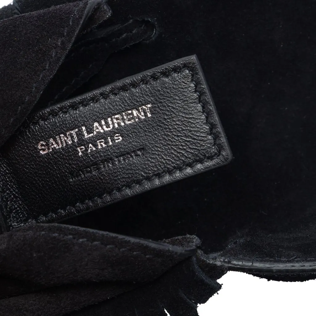 Saint Laurent Toy Suede Anita Fringed Crossbody Black Leather Very good - Box View