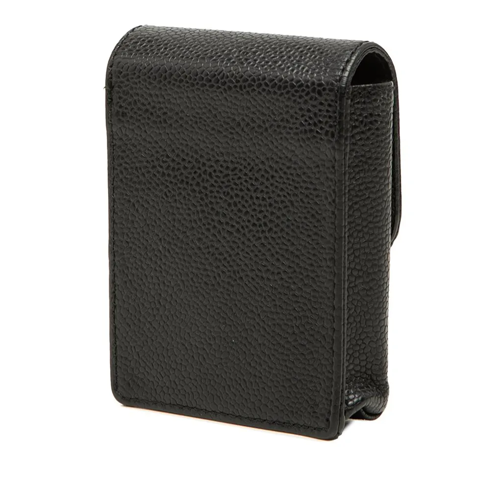 Chanel CC Caviar Cigarette Case Black Leather Very good - Back View