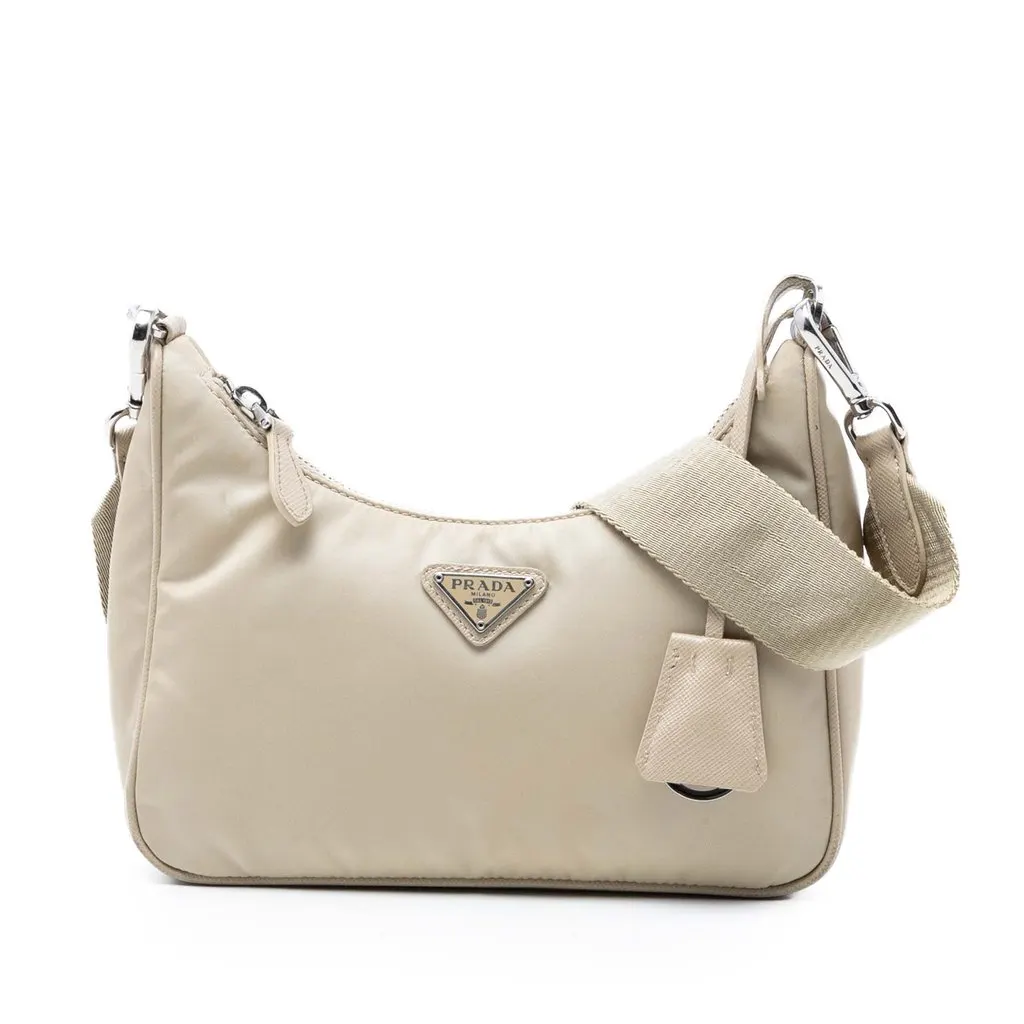 Prada Re Nylon Re Edition 2005 Shoulder Bag Beige Very good - Front View