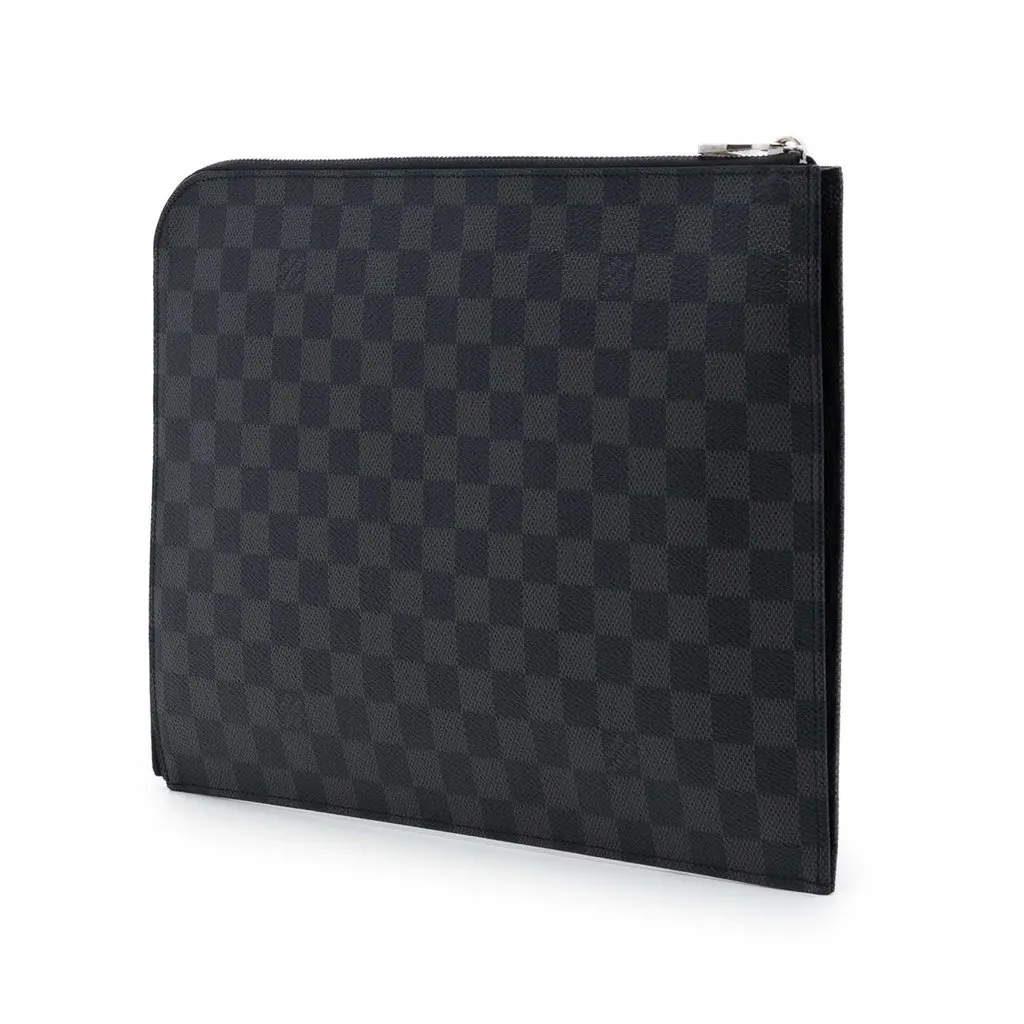 Louis Vuitton Damier Graphite Pochette Jour GM Black Canvas Very good - Back View
