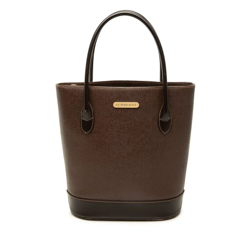 Burberry Calf Leather Bucket Brown Leather Good - Front View