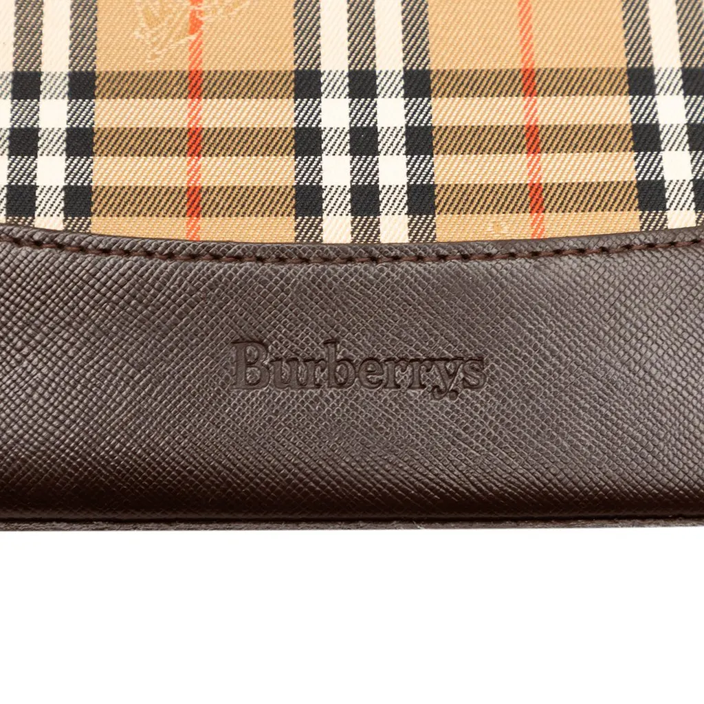 Burberry Haymarket Check Canvas Tote Beige Very good - Box View