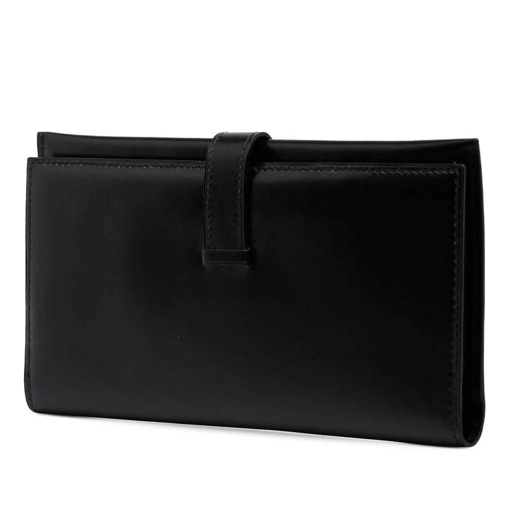Hermès Box Calf Bearn Wallet Black Leather Very good - Back View