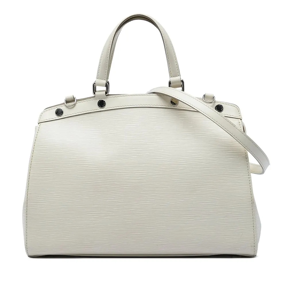 Louis Vuitton Epi Brea MM White Leather Good - Front View
