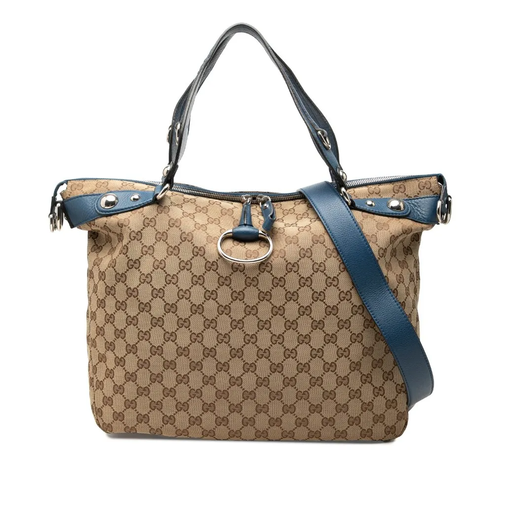 Gucci GG Canvas Icon Bit Satchel Beige Very good - Front View