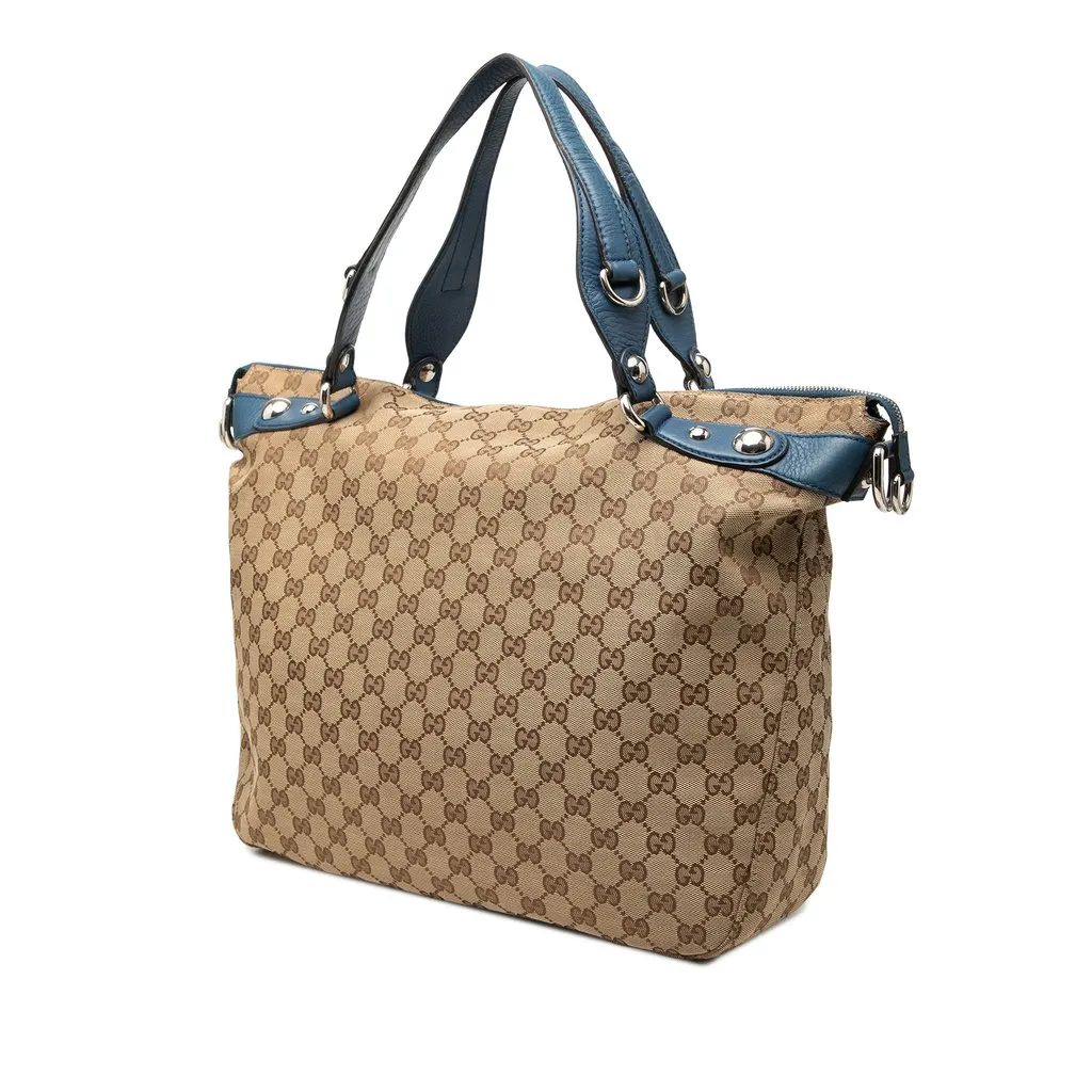 Gucci GG Canvas Icon Bit Satchel Beige Very good - Back View