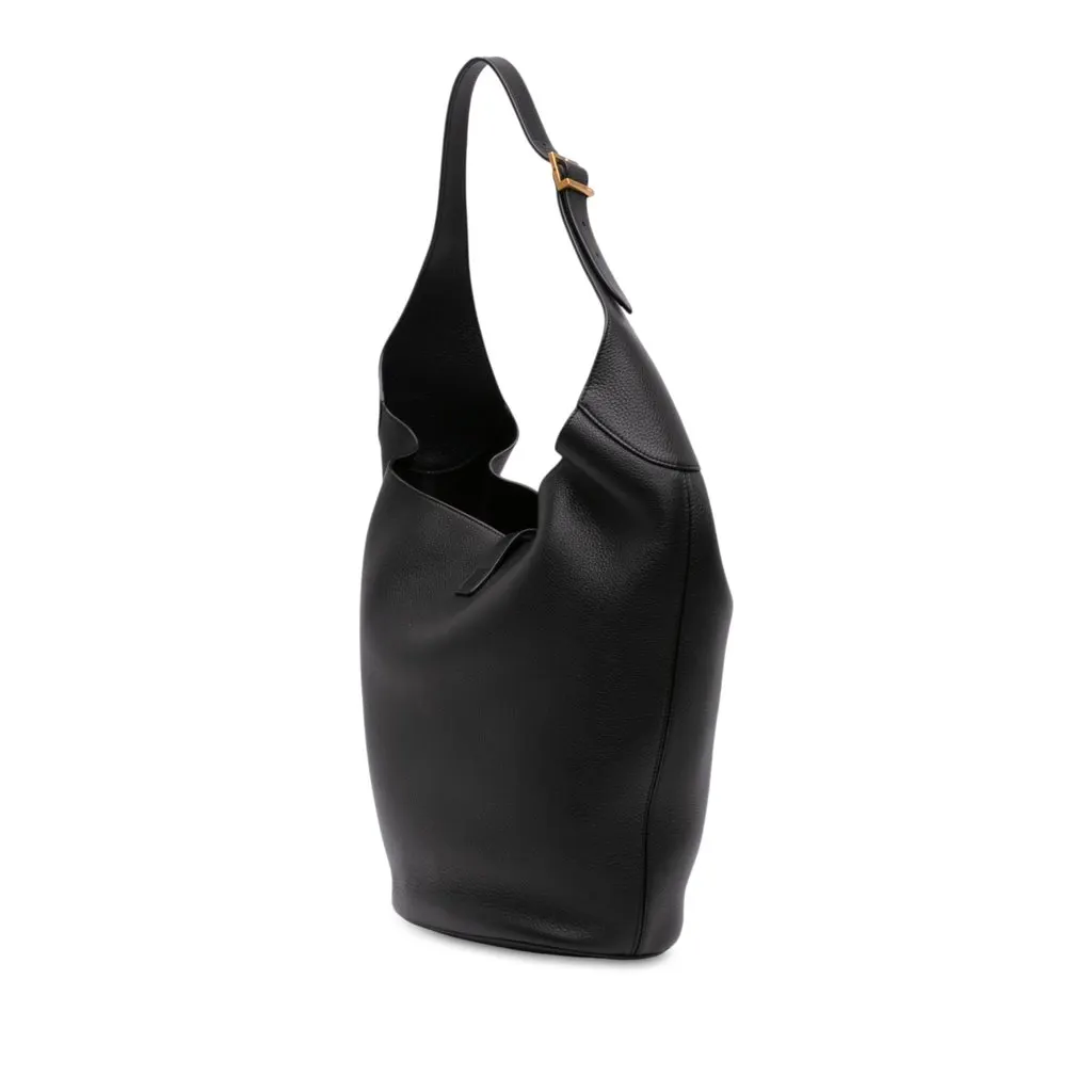 Saint Laurent Grained Calfskin Le 5 a 7 Hobo Black Leather Very good - Back View