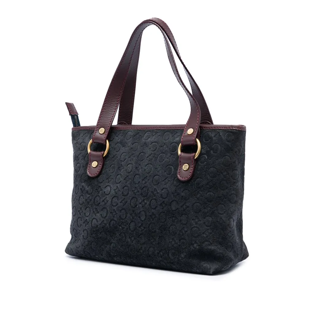 Celine C Macadam Suede Handbag MultiColor Leather Very good - Back View