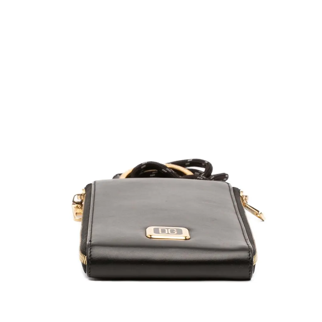 Dolce & Gabbana Calfskin Logo Plaque Strapped Wallet Black Leather Very good - Inside View