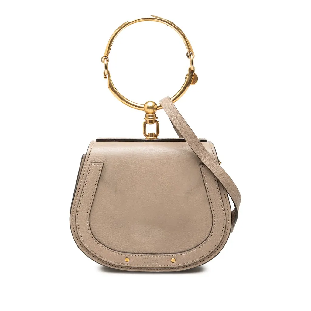 Chloé Small Leather Nile Bracelet Satchel Beige Leather Very good - Front View