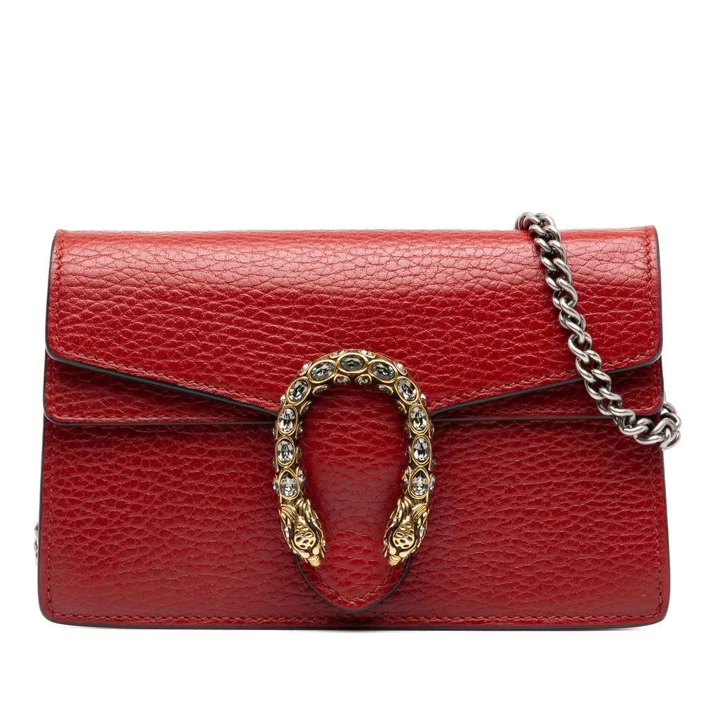Gucci Mini Calfskin Dionysus Crossbody Red Leather Very good - Front View
