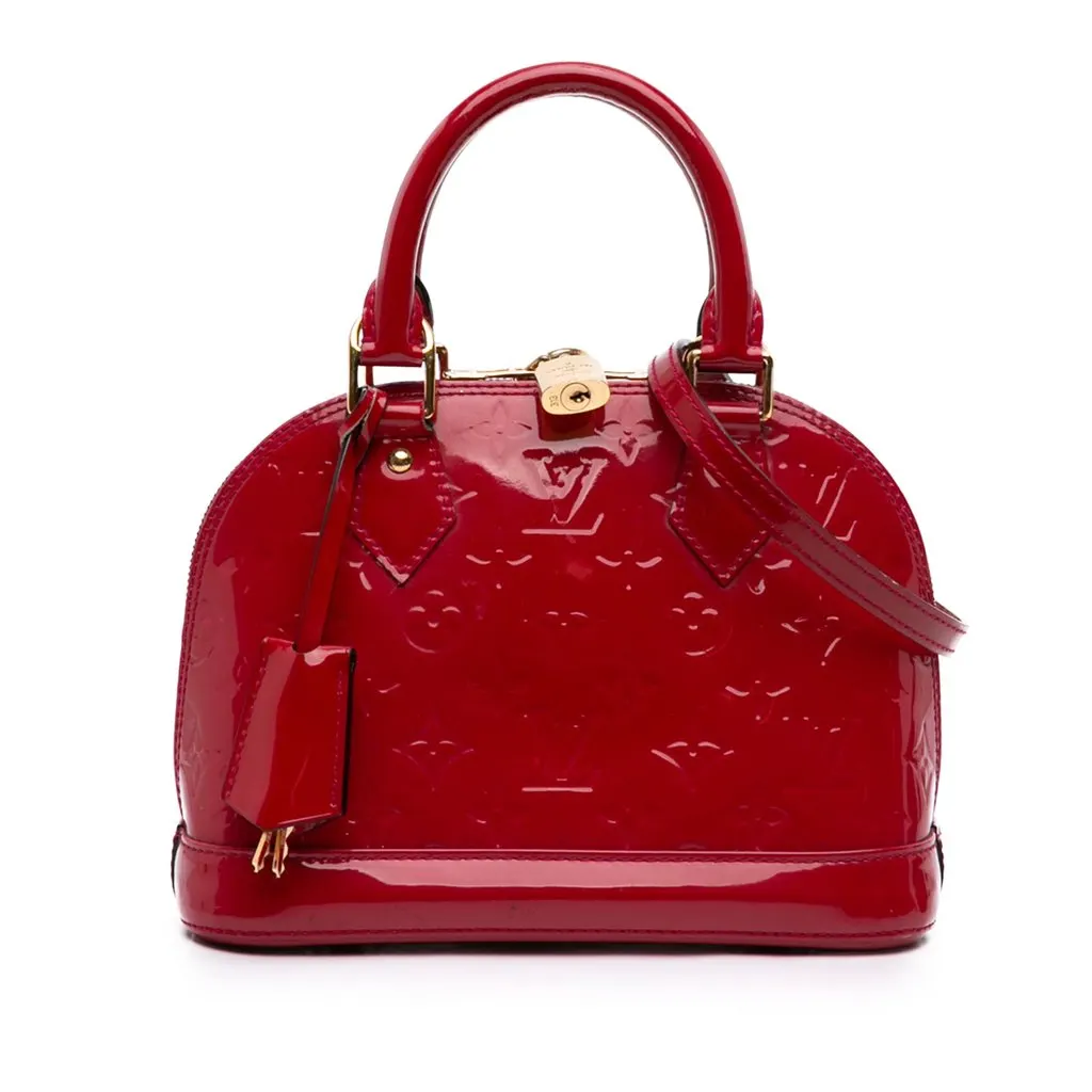 Louis Vuitton Monogram Vernis Alma BB Red Leather Good - Front View