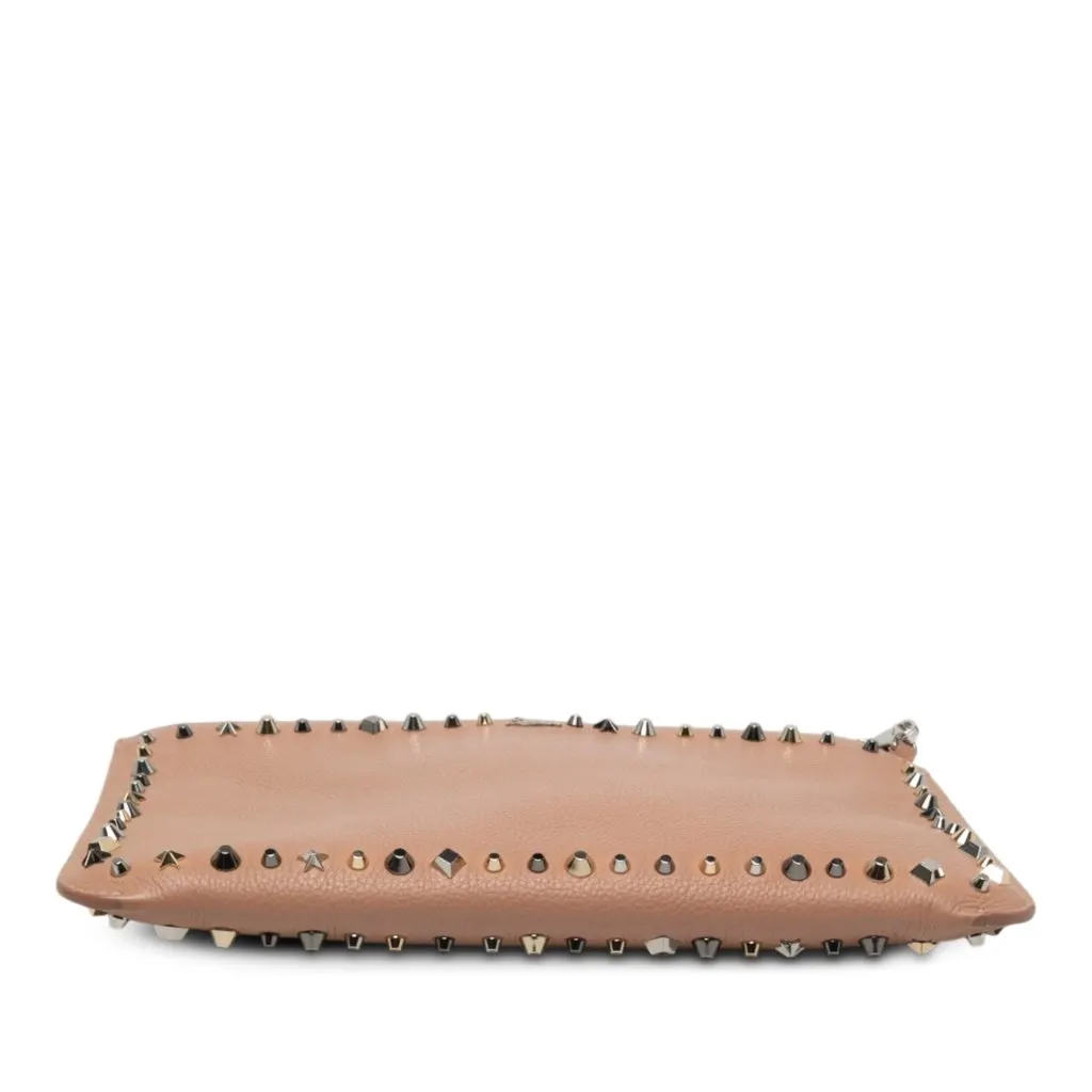 Christian Louboutin Leather Empire Trashmix Spike Loubiclutch Clutch with Strap Brown Leather Very good - Inside View