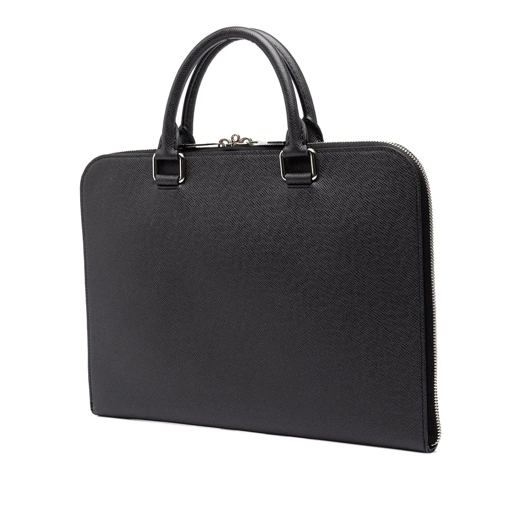 Louis Vuitton Taiga Porte Documents Slim Black Leather Very good - Back View