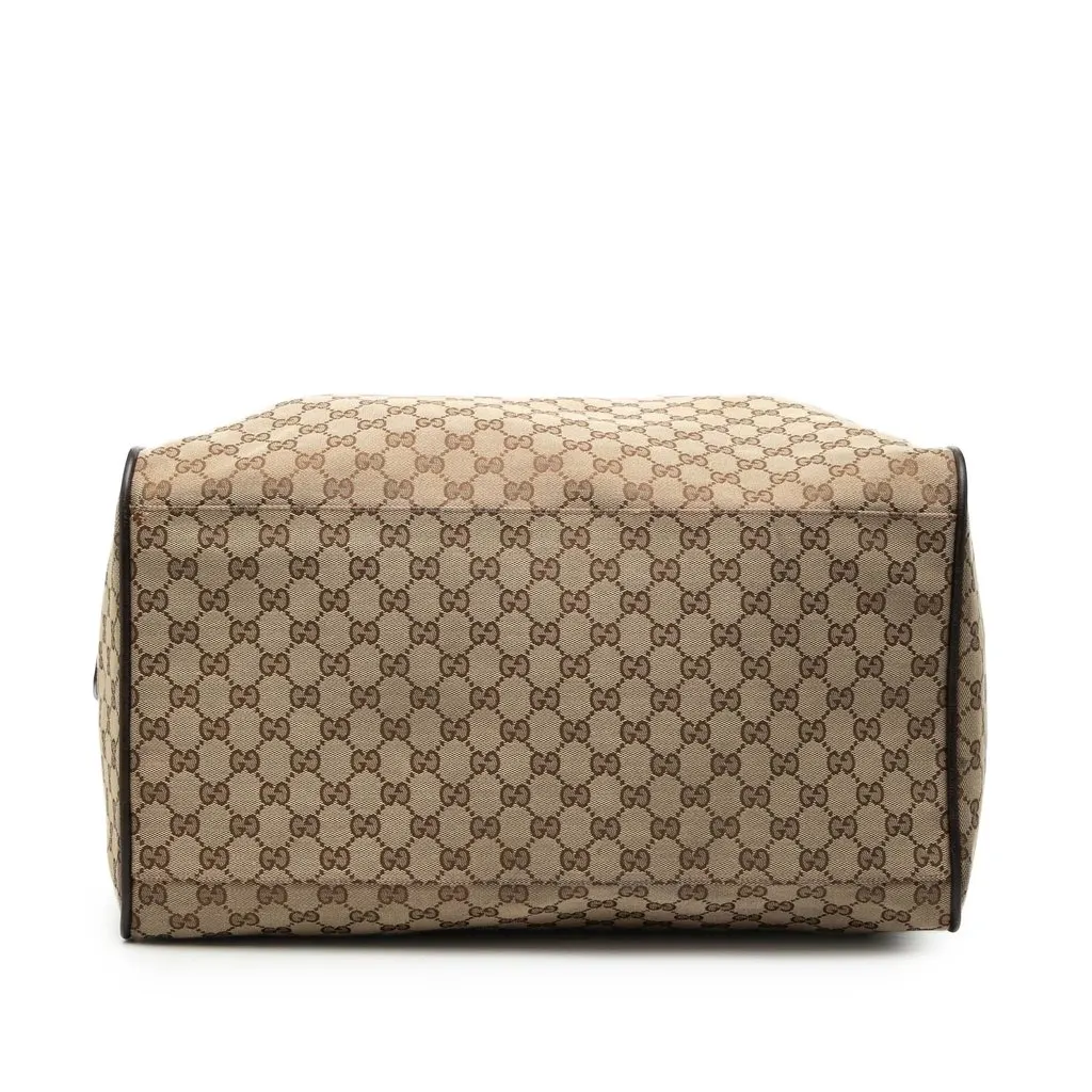Gucci GG Canvas Web Duffle Bag Beige Very good - Inside View