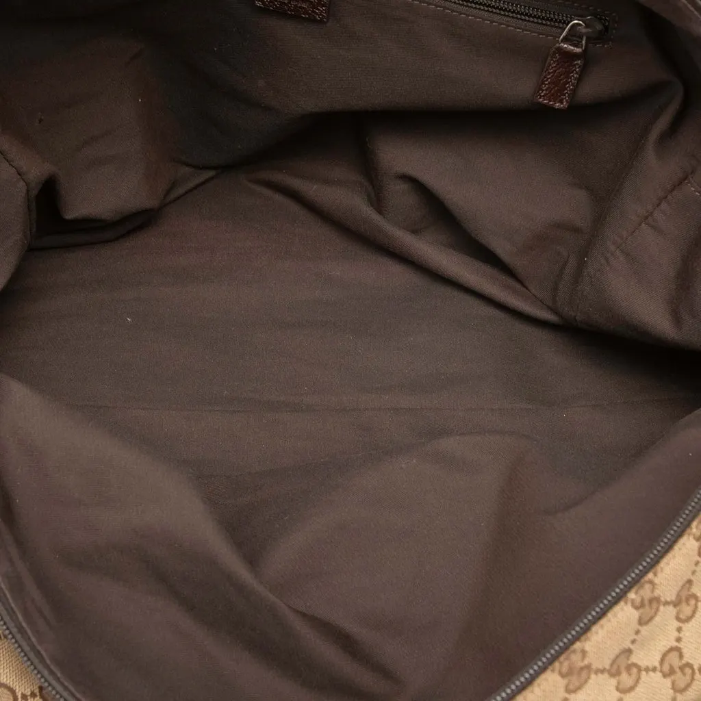 Gucci GG Canvas Web Duffle Bag Beige Very good - Model View