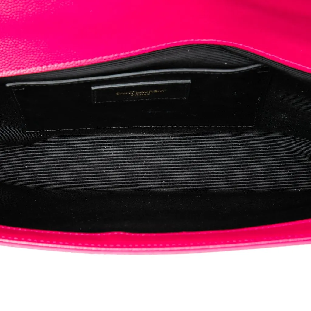 Saint Laurent Grain de Poudre Monogram Cassandre Clutch Pink Leather Good - Model View
