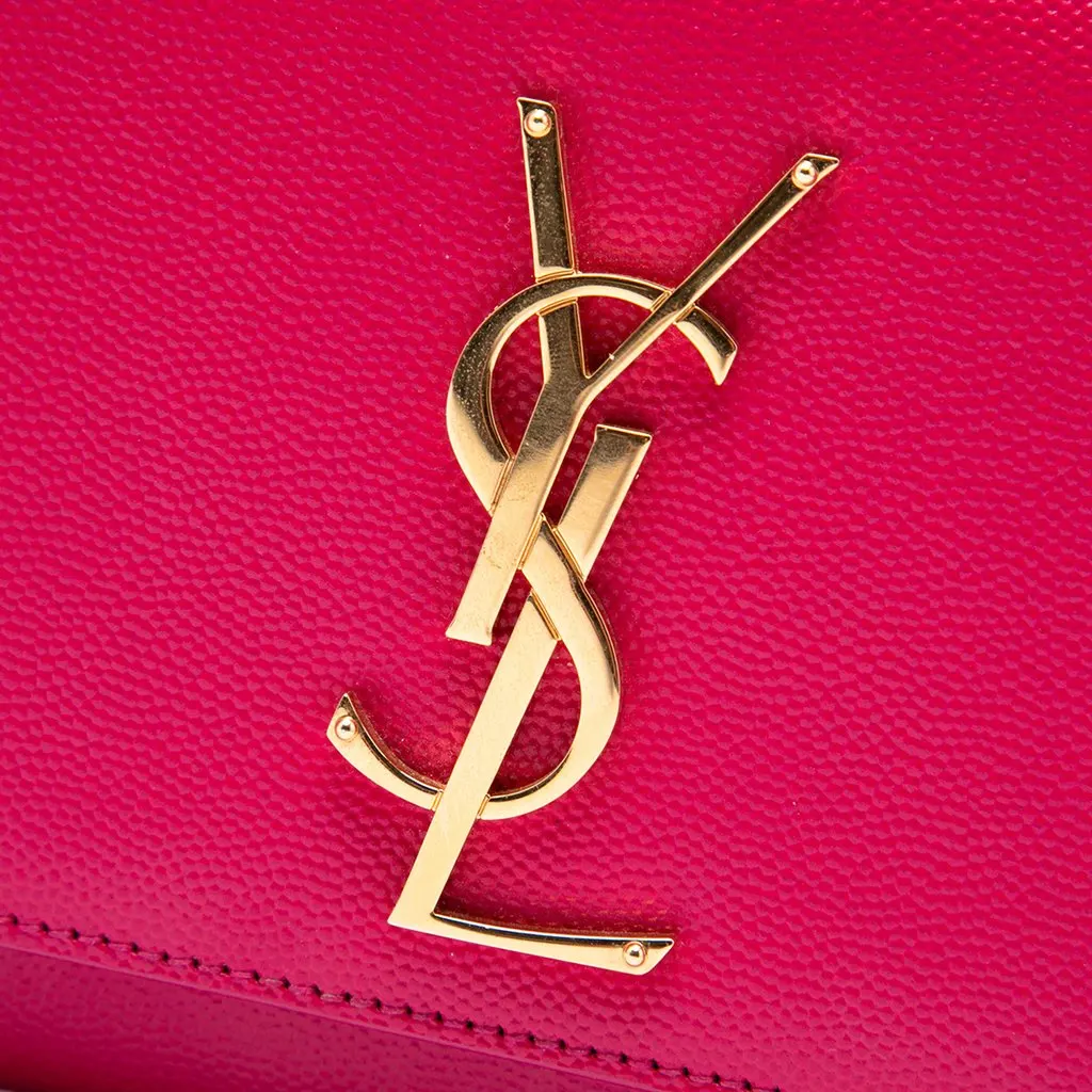Saint Laurent Grain de Poudre Monogram Cassandre Clutch Pink Leather Good - Box View