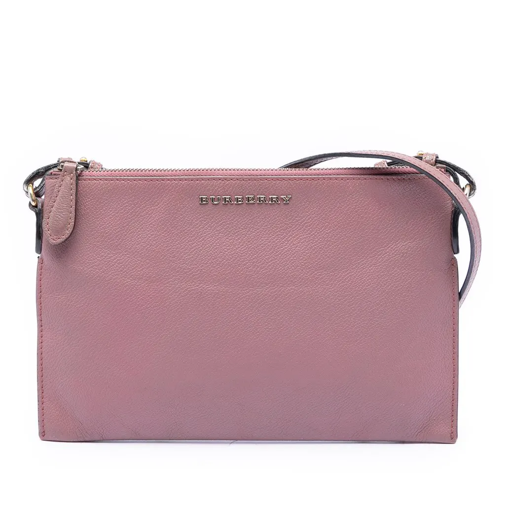 Burberry Leather Peyton Crossbody Pink Leather Good - Front View