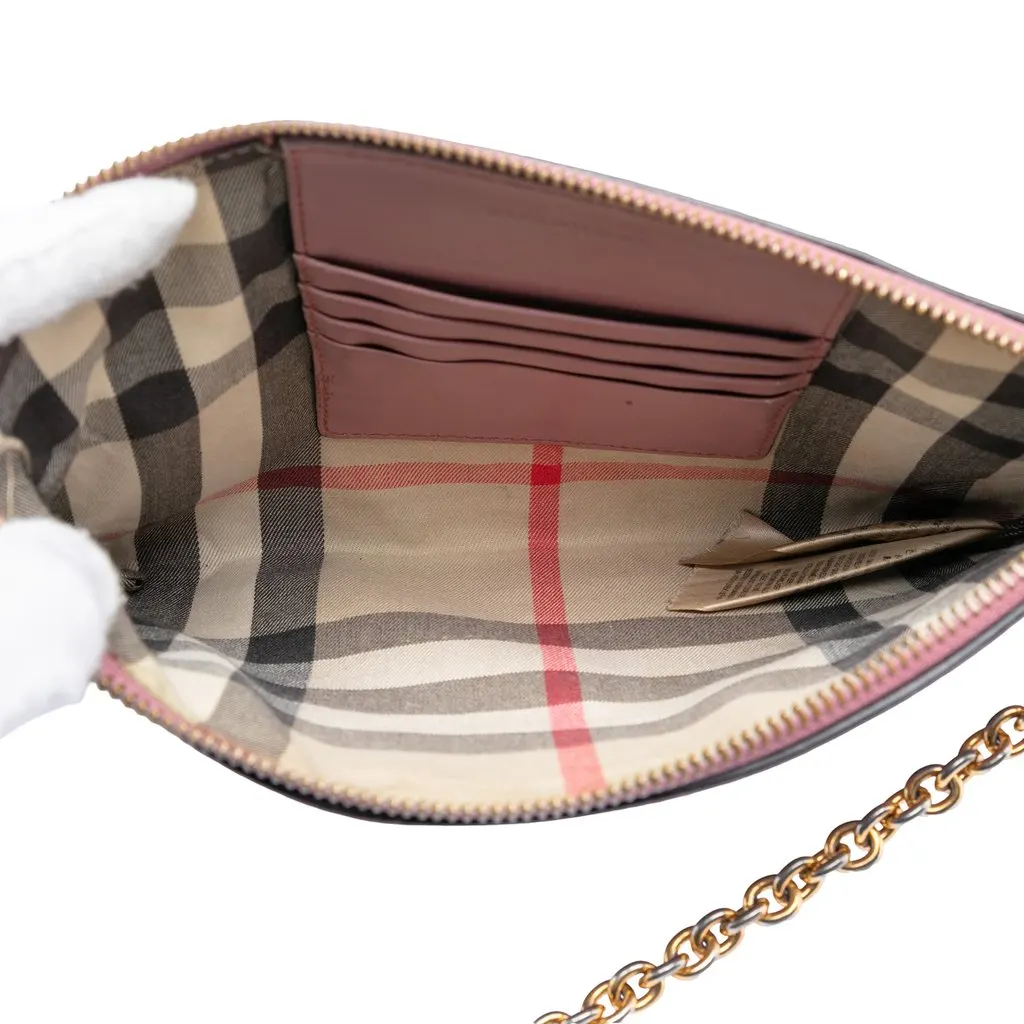 Burberry Leather Peyton Crossbody Pink Leather Good - Model View