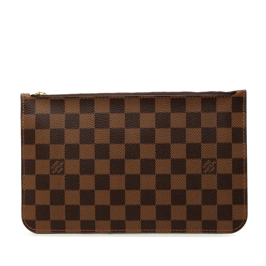 Louis Vuitton Damier Ebene Neverfull MM Pouch Brown Very good - Front View