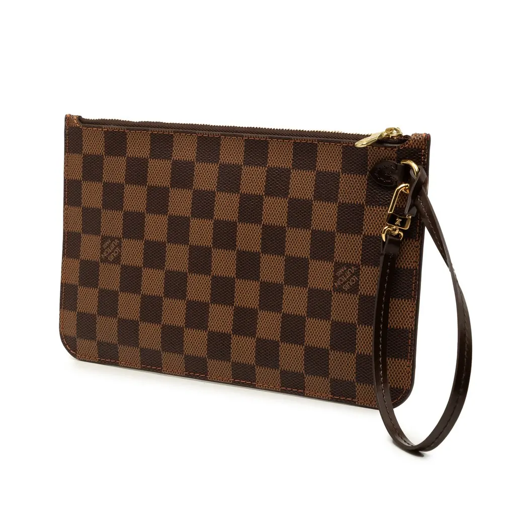 Louis Vuitton Damier Ebene Neverfull MM Pouch Brown Very good - Back View