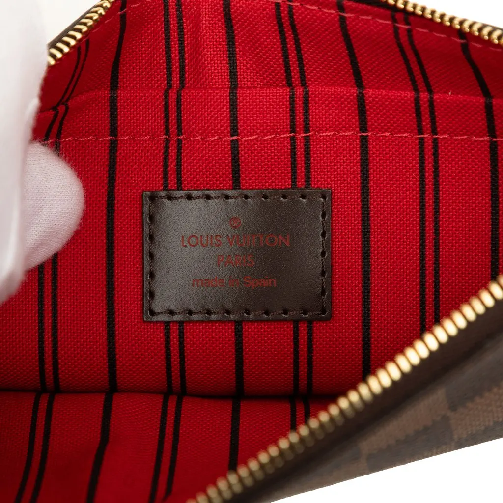 Louis Vuitton Damier Ebene Neverfull MM Pouch Brown Very good - Box View