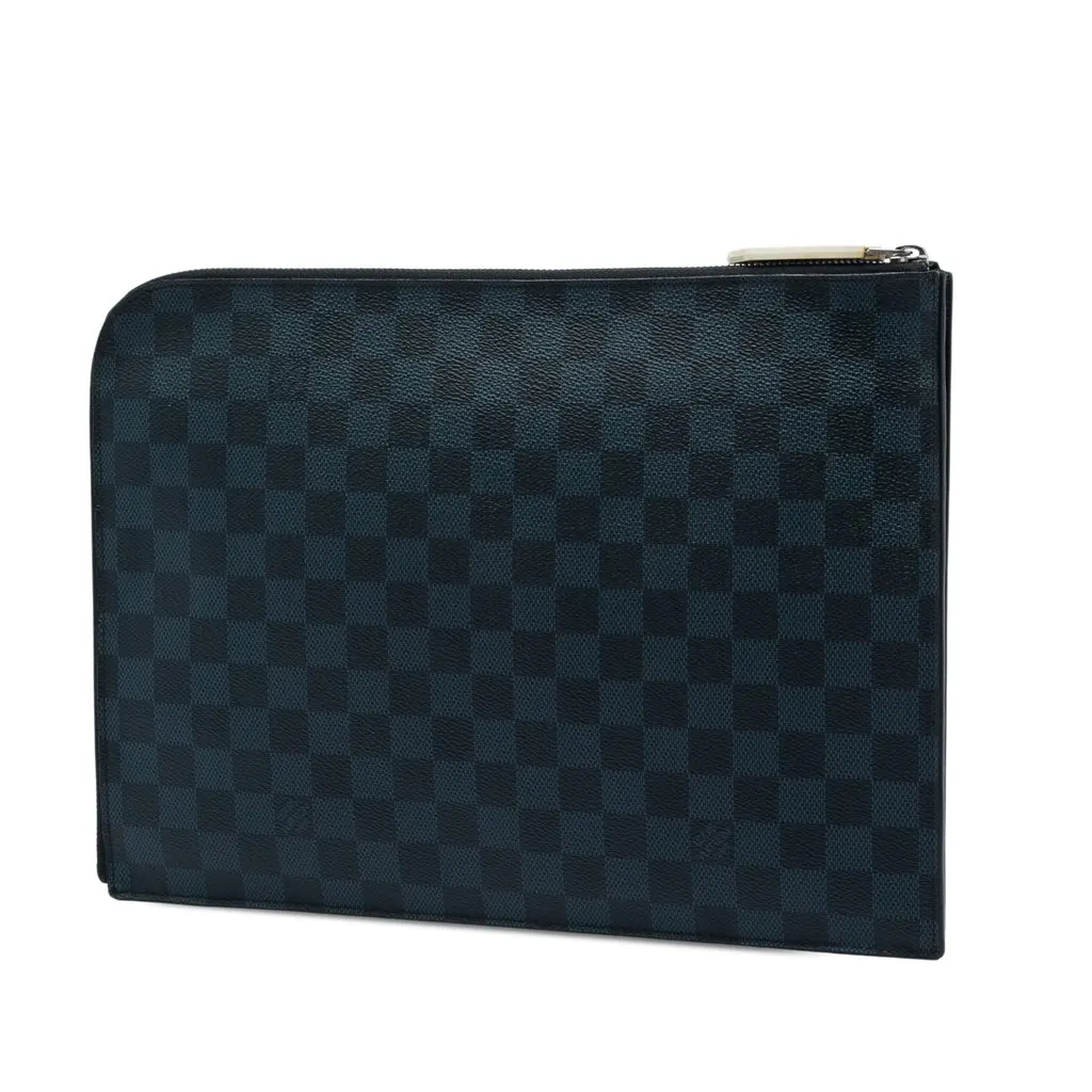 Louis Vuitton Damier Cobalt Americas Cup Pochette Jour GM Blue Very good - Back View