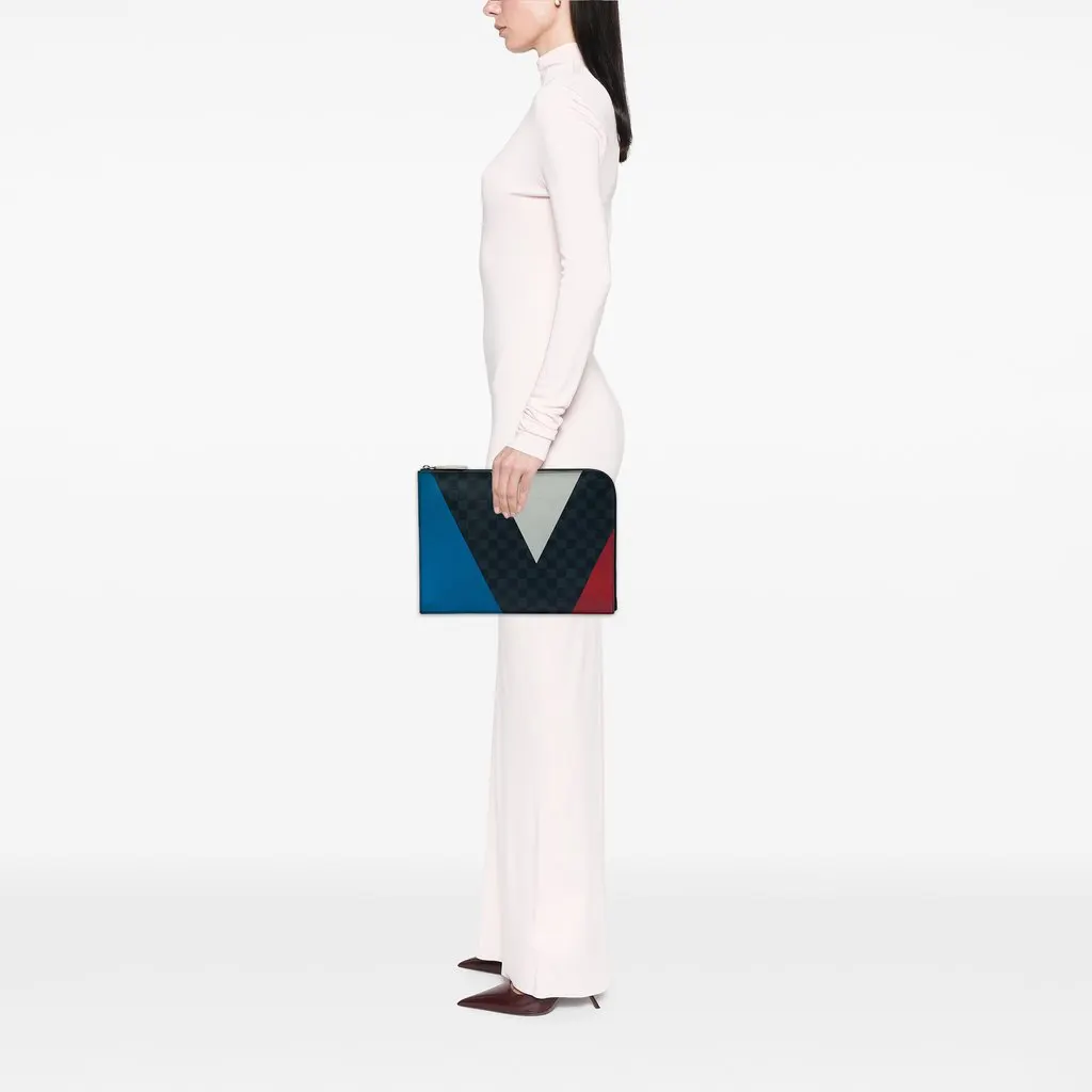 Louis Vuitton Damier Cobalt Americas Cup Pochette Jour GM Blue Very good - Box View