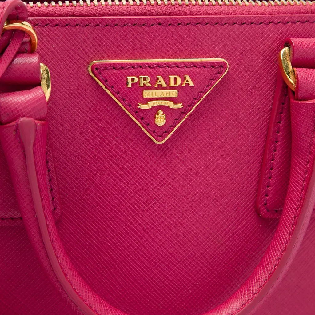 Prada Small Saffiano Lux Promenade Satchel Pink Leather Very good - Box View