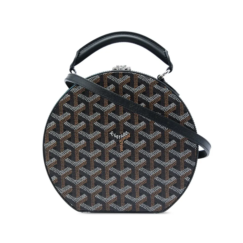 Goyard Goyardine Alto Hatbox Trunk Bag Black Canvas Very good - Front View