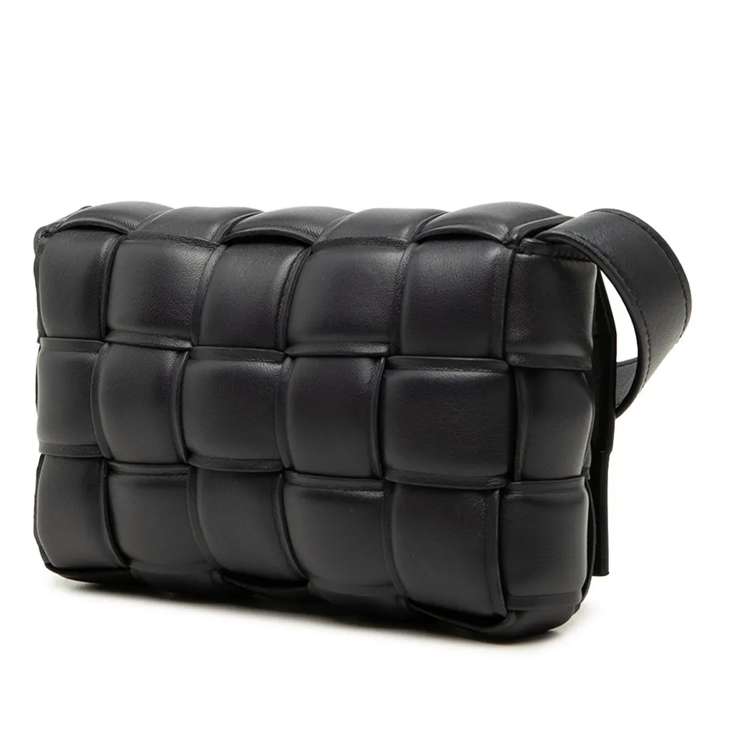 Bottega Veneta Small Nappa Intrecciato Padded Cassette Crossbody Black Leather Very good - Back View