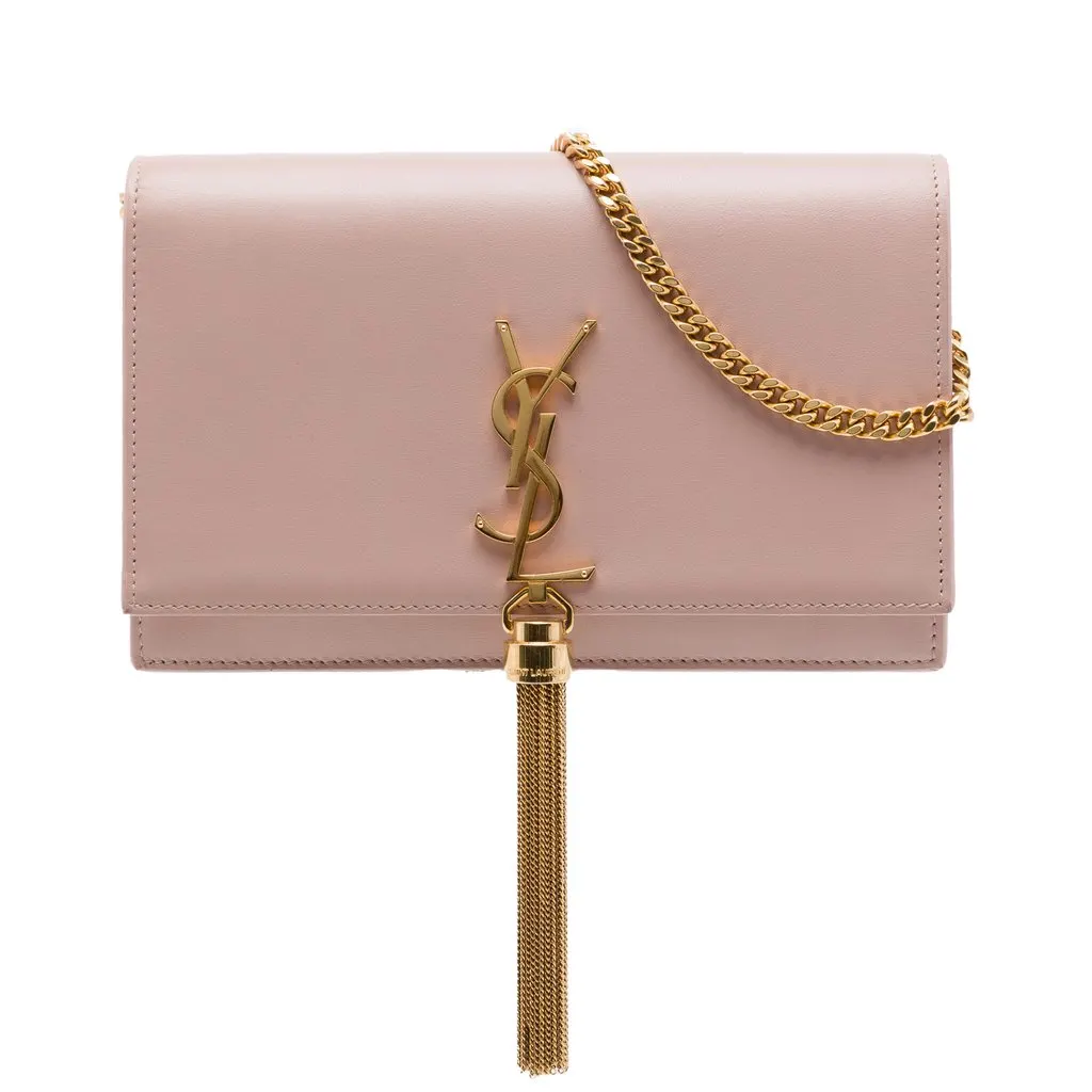 Saint Laurent Smooth Calfskin Monogram Kate Tassel Wallet on Chain Pink Leather Very good - Front View