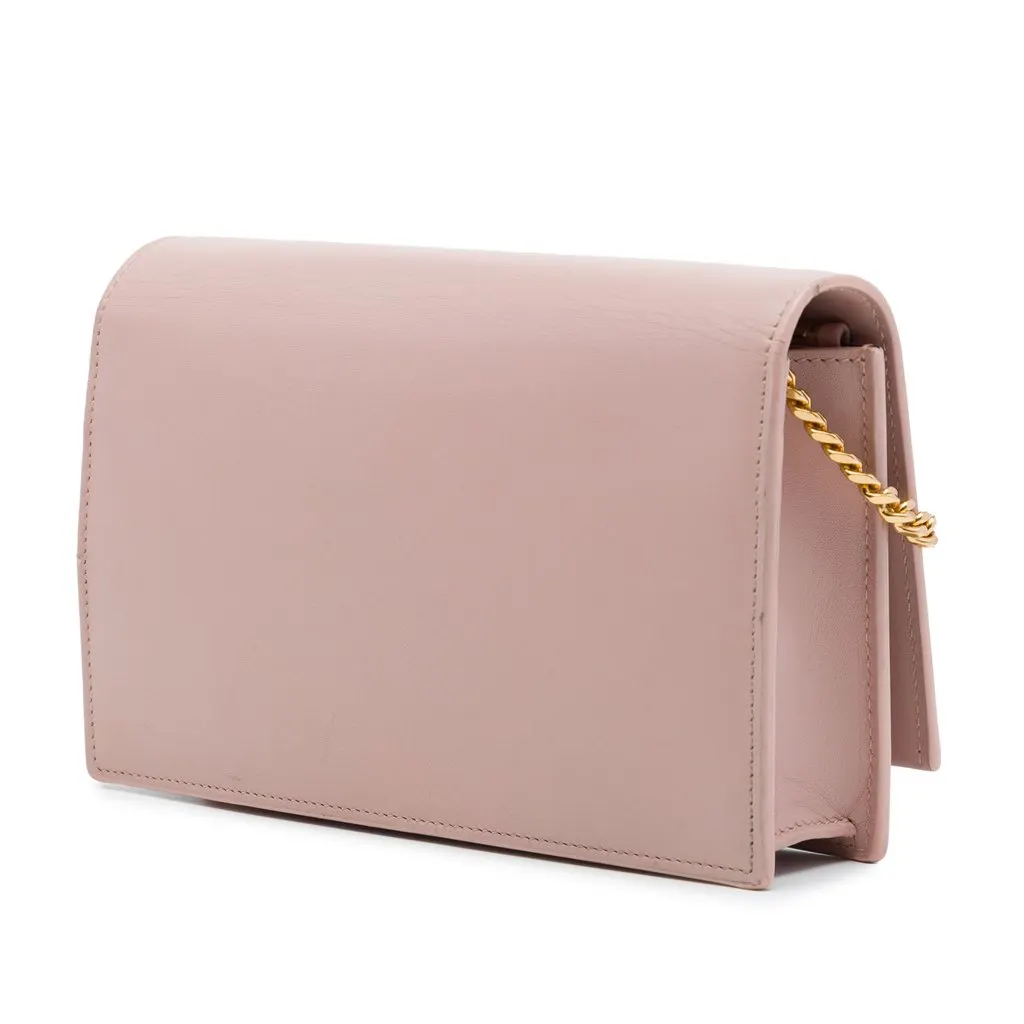 Saint Laurent Smooth Calfskin Monogram Kate Tassel Wallet on Chain Pink Leather Very good - Back View