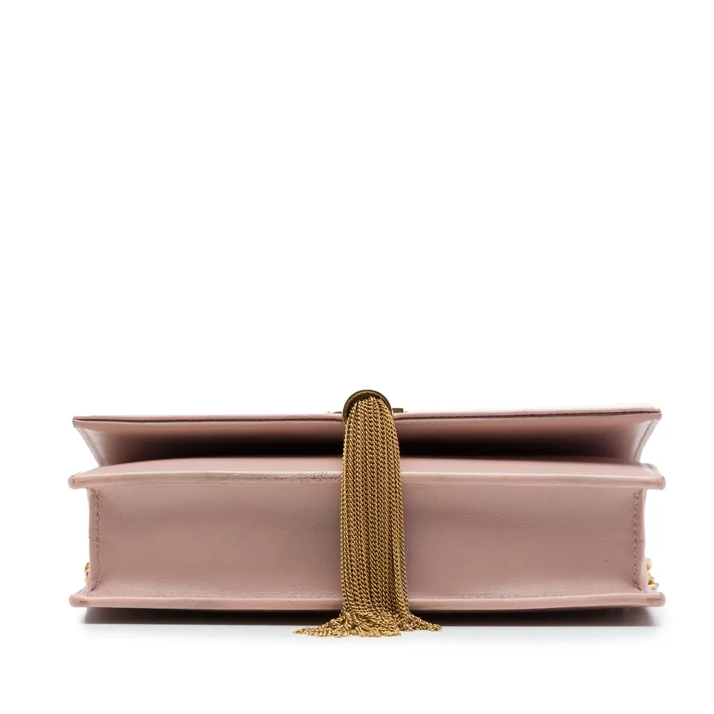 Saint Laurent Smooth Calfskin Monogram Kate Tassel Wallet on Chain Pink Leather Very good - Inside View