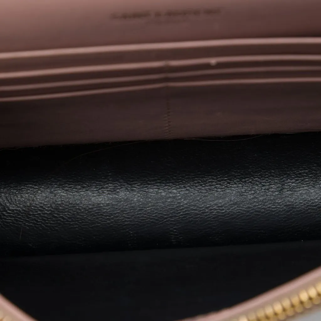 Saint Laurent Smooth Calfskin Monogram Kate Tassel Wallet on Chain Pink Leather Very good - Model View