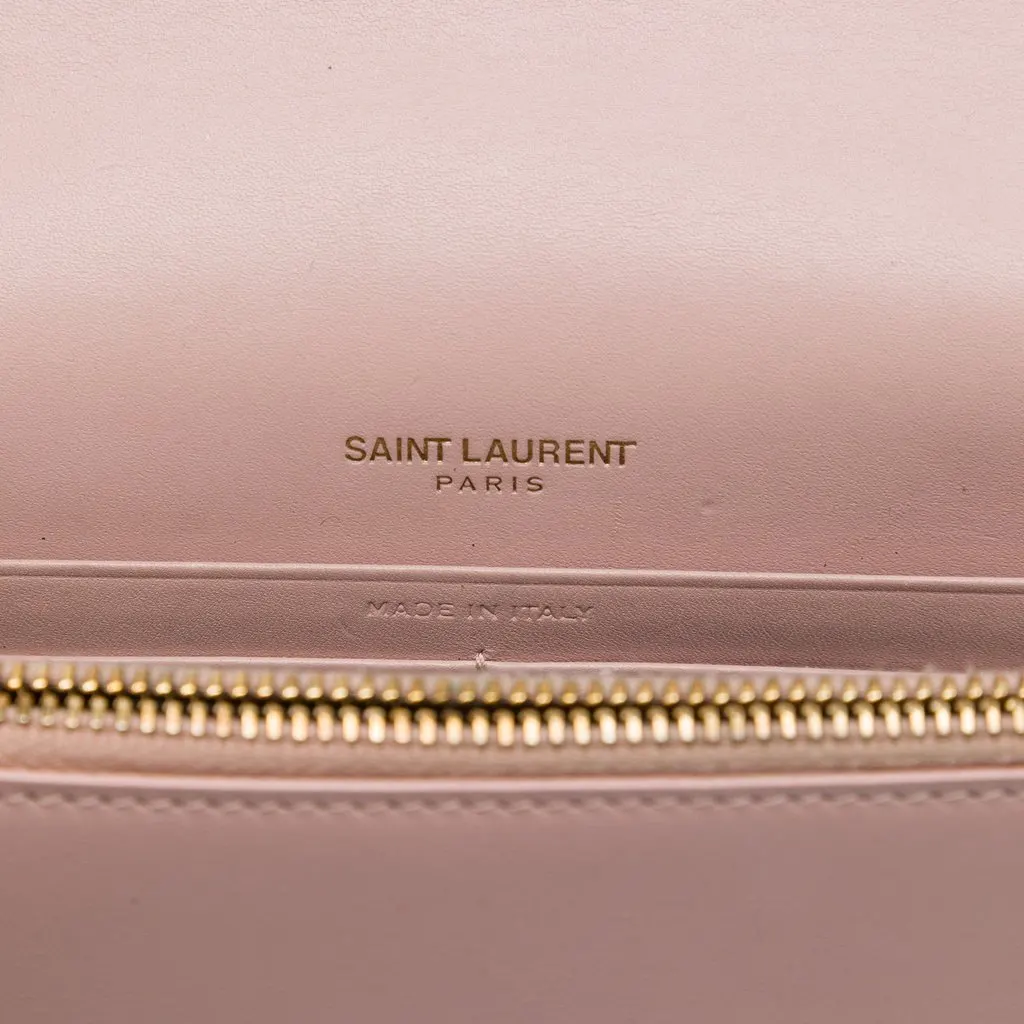 Saint Laurent Smooth Calfskin Monogram Kate Tassel Wallet on Chain Pink Leather Very good - Box View