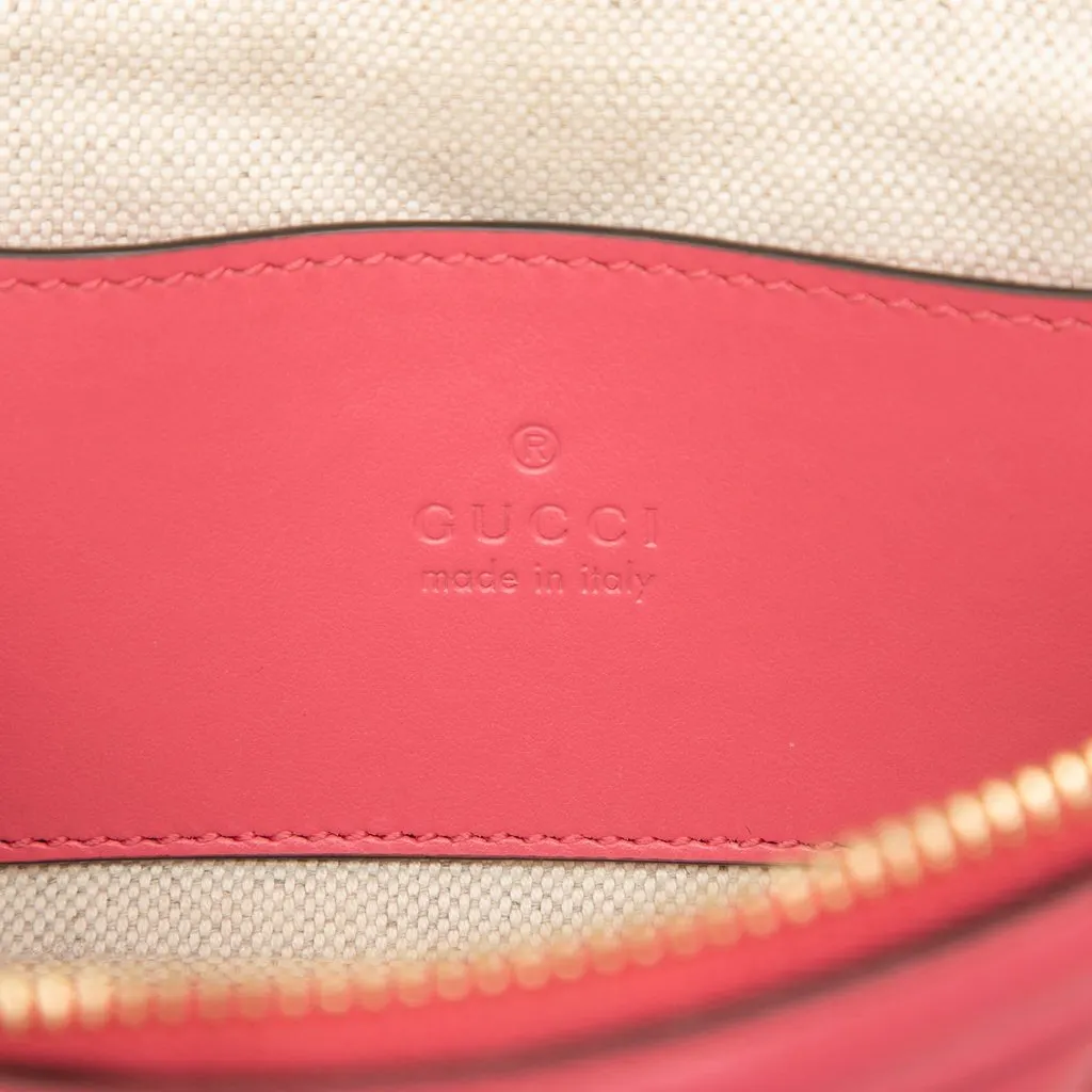 Gucci Mini GG Marmont Matelasse Calfskin Top Handle Vanity Chain Bag Pink Leather Very good - Box View
