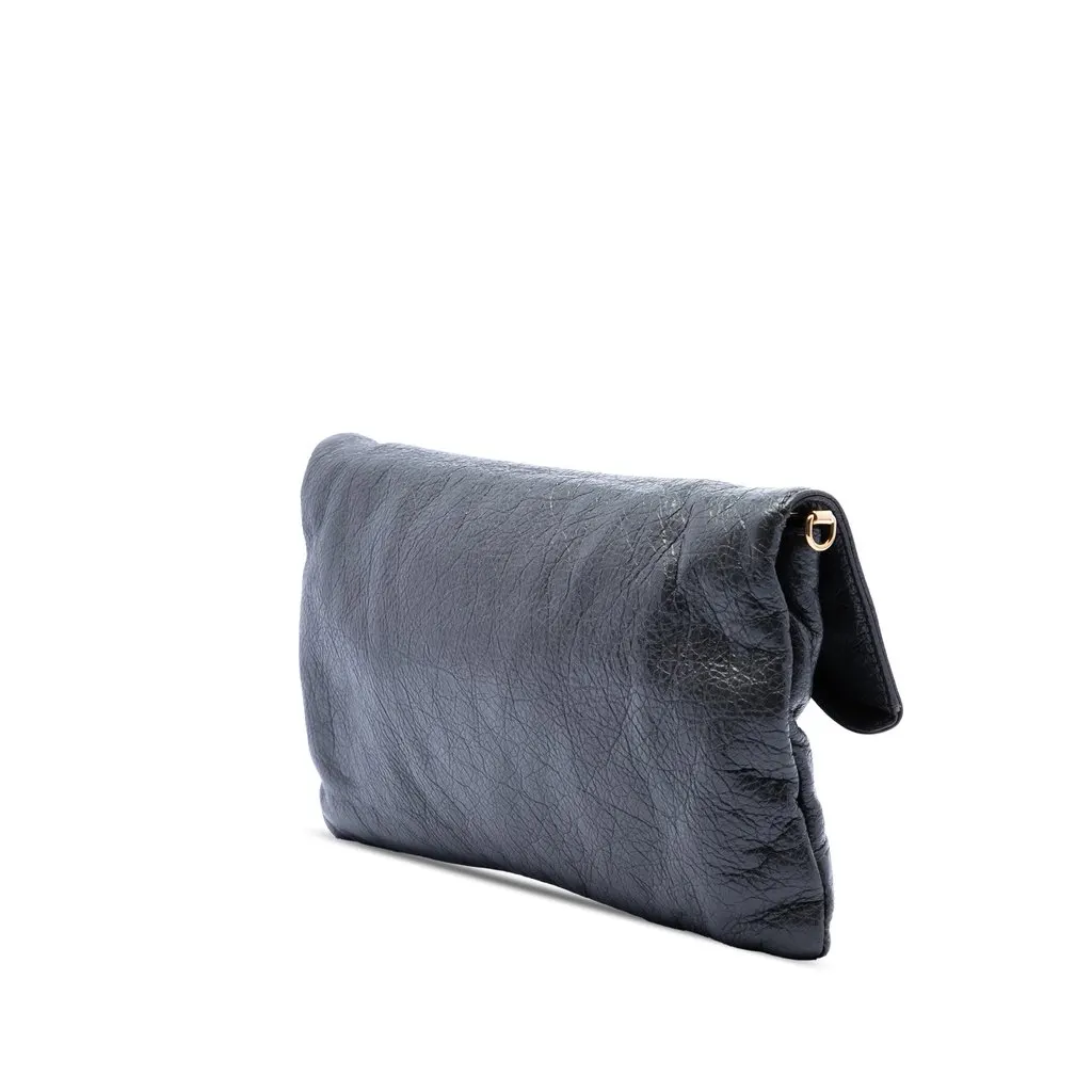 Balenciaga Lambskin Motocross Giant 12 Envelope Clutch With Strap Green Leather Very good - Back View