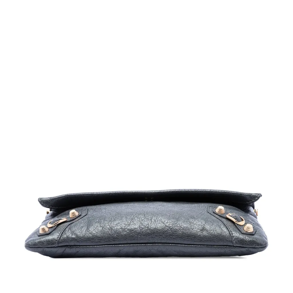 Balenciaga Lambskin Motocross Giant 12 Envelope Clutch With Strap Green Leather Very good - Inside View