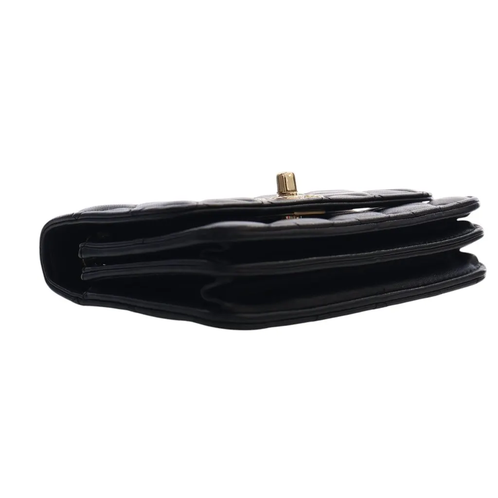 Chanel Mini Quilted Lambskin Trendy CC Wallet On Chain Black Leather Very good - Inside View