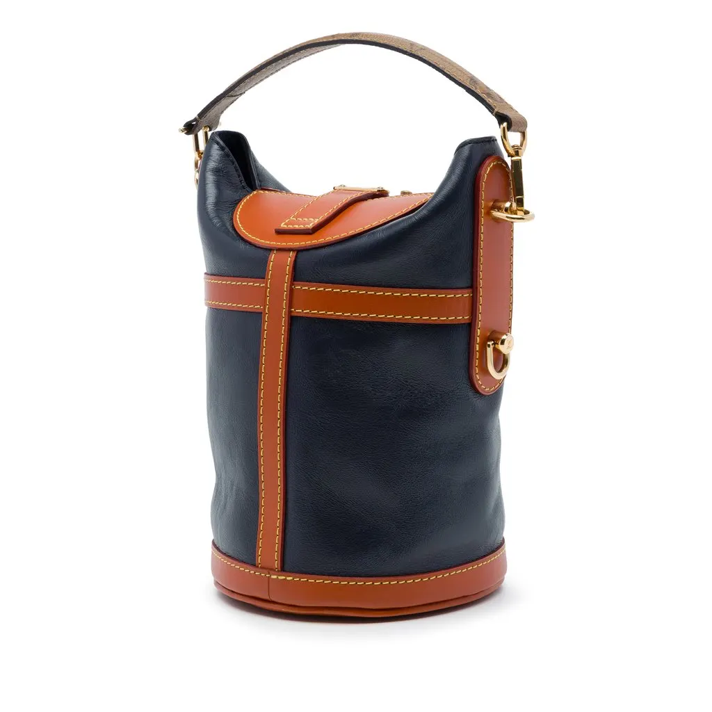 Louis Vuitton Calfskin and Monogram Reverse Duffle Bag Blue Leather Very good - Back View
