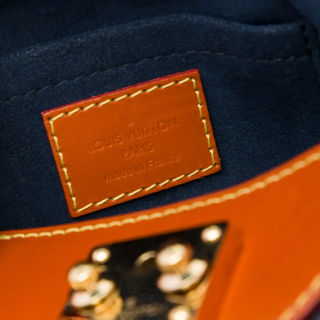Louis Vuitton Calfskin and Monogram Reverse Duffle Bag Blue Leather Very good - Box View