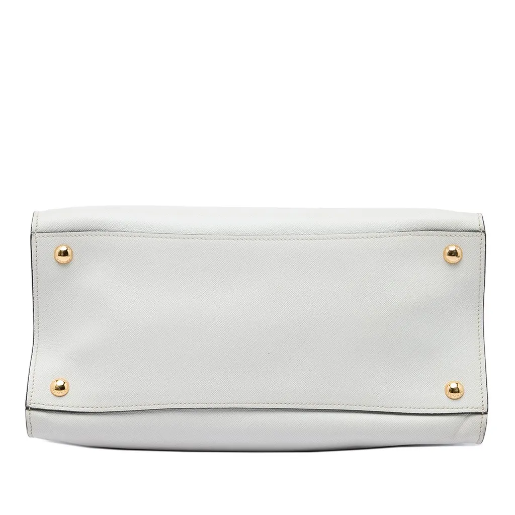 Prada Saffiano Soft Triple Pocket Tote White Leather Very good - Inside View