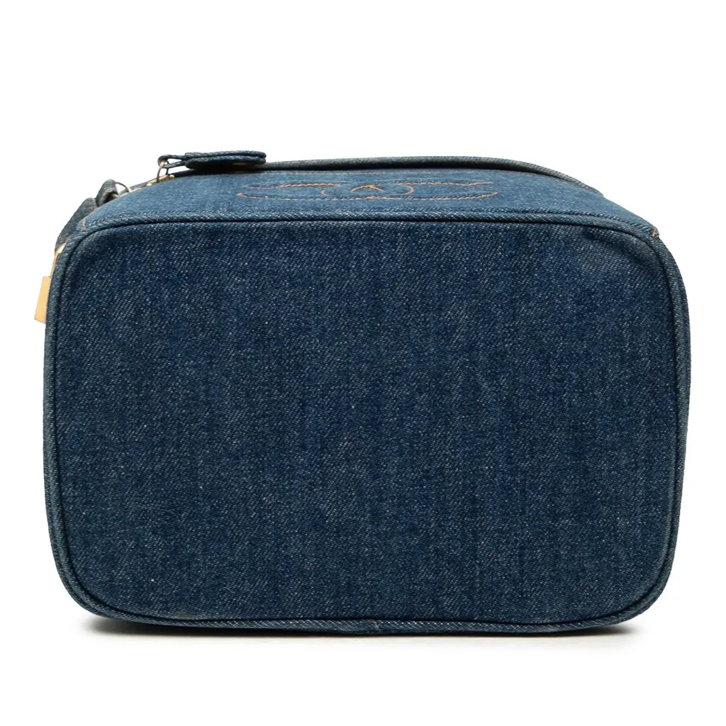 Chanel CC Denim Vanity Bag Blue Denim Very good - Inside View